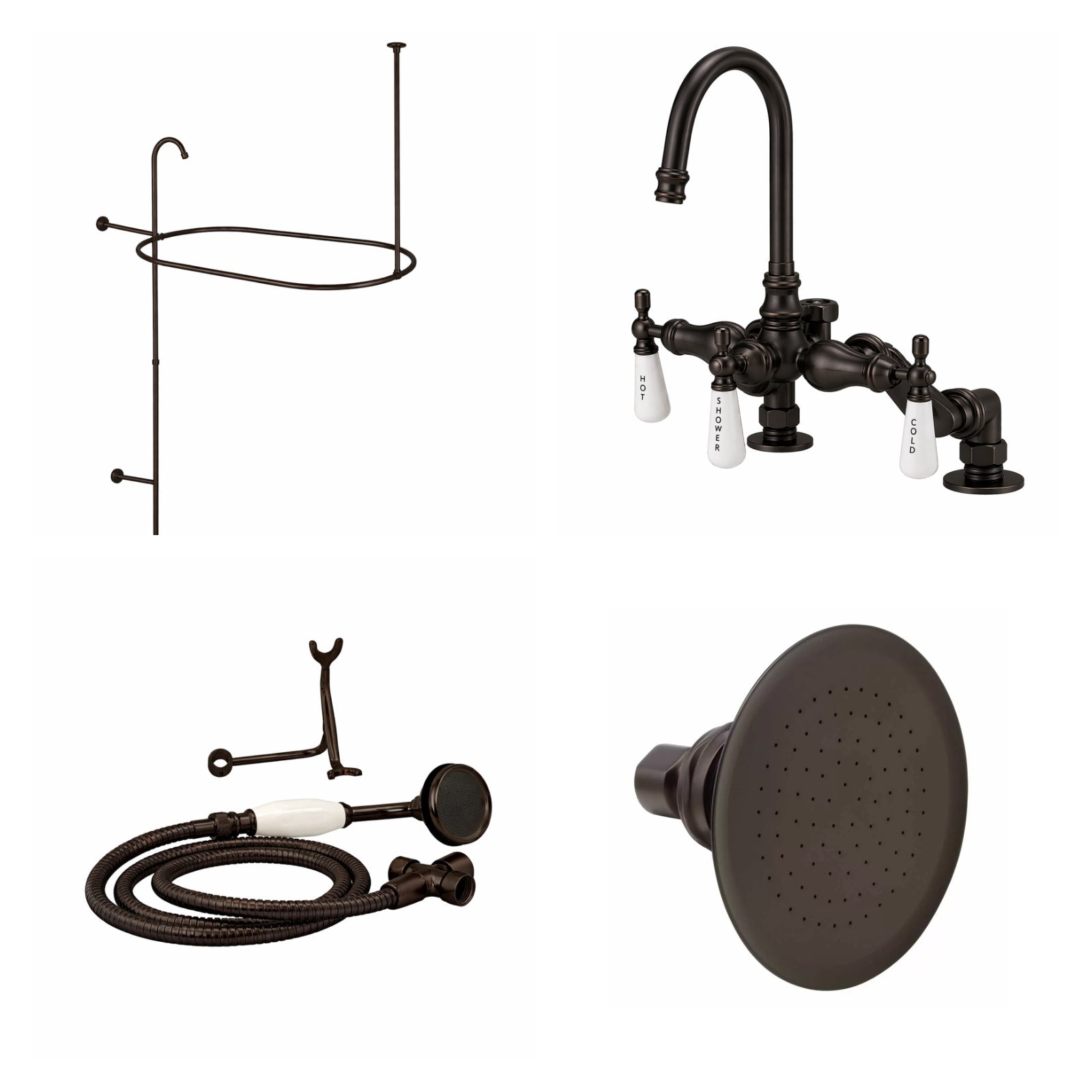 MAIDSTONE Deck Mount Shower Kit with Gooseneck Faucet