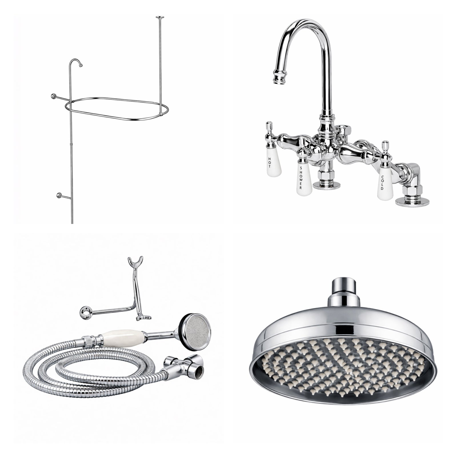 MAIDSTONE Deck Mount Shower Kit with Gooseneck Faucet