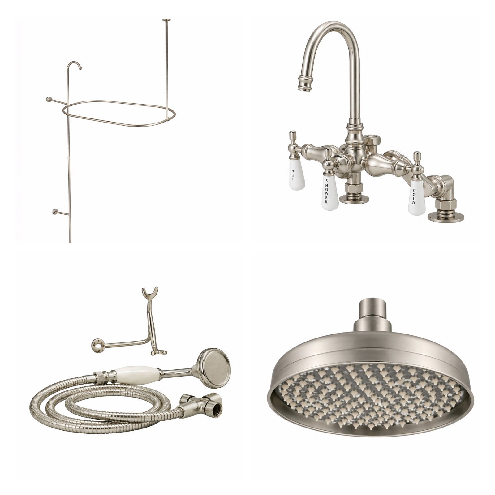 MAIDSTONE Deck Mount Shower Kit with Gooseneck Faucet
