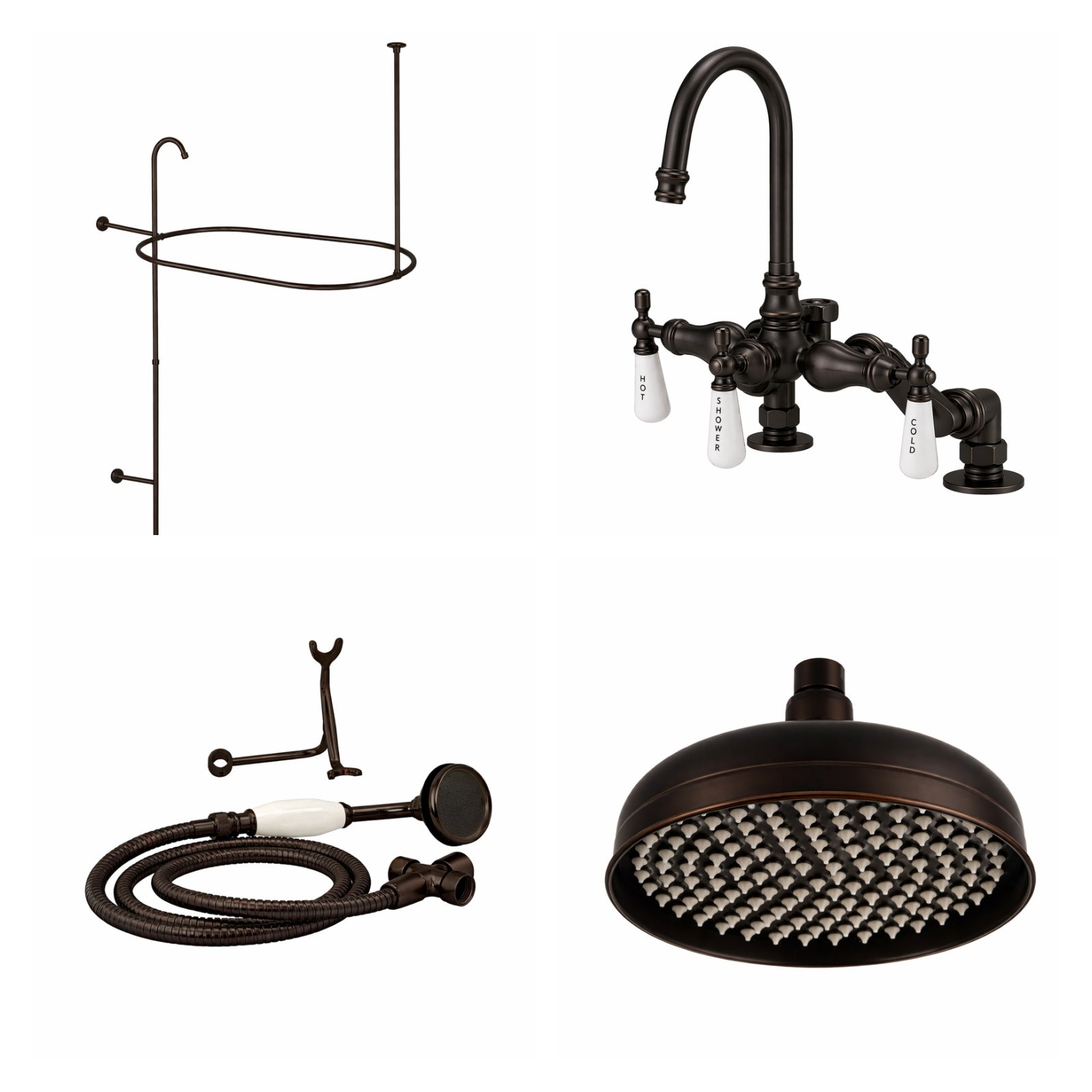 MAIDSTONE Deck Mount Shower Kit with Gooseneck Faucet