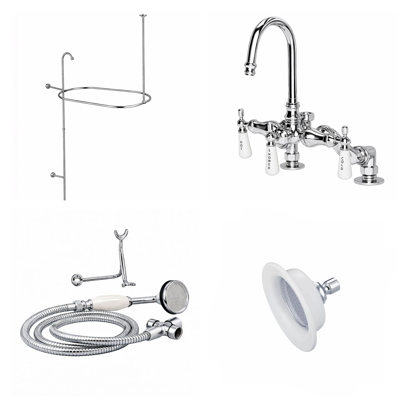 MAIDSTONE Deck Mount Shower Kit with Gooseneck Faucet