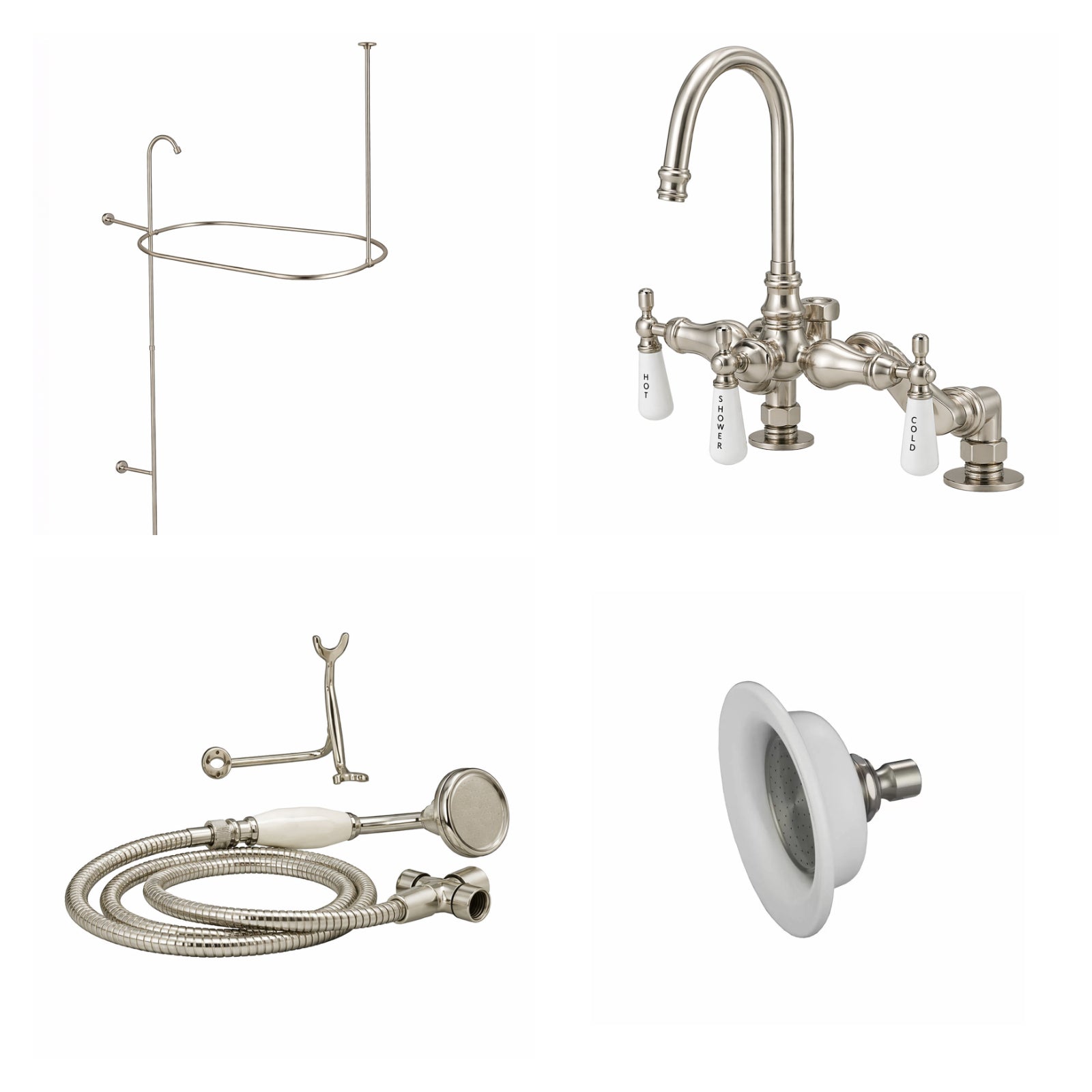 MAIDSTONE Deck Mount Shower Kit with Gooseneck Faucet