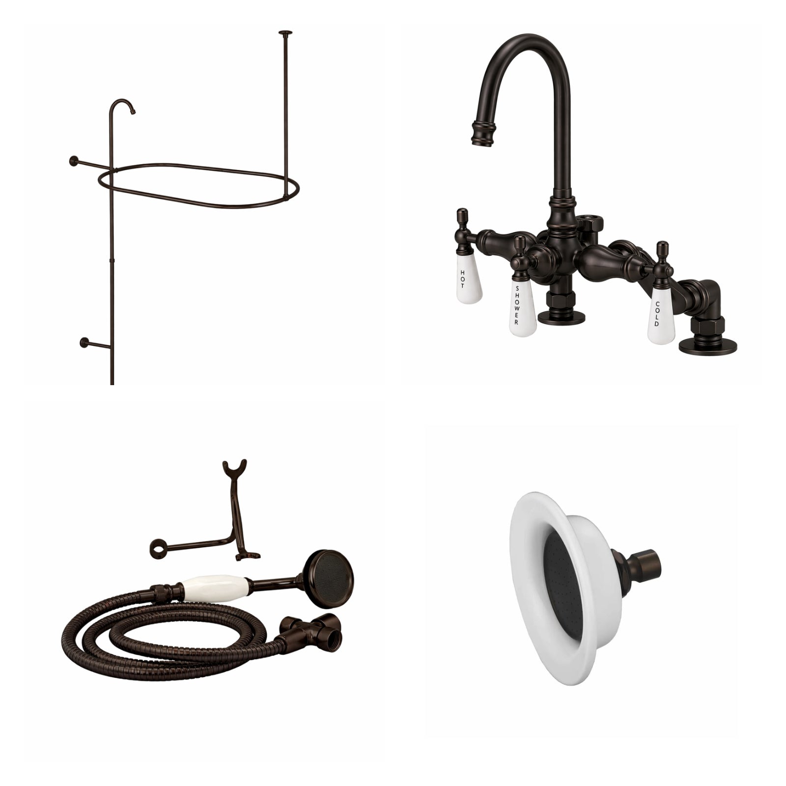 MAIDSTONE Deck Mount Shower Kit with Gooseneck Faucet