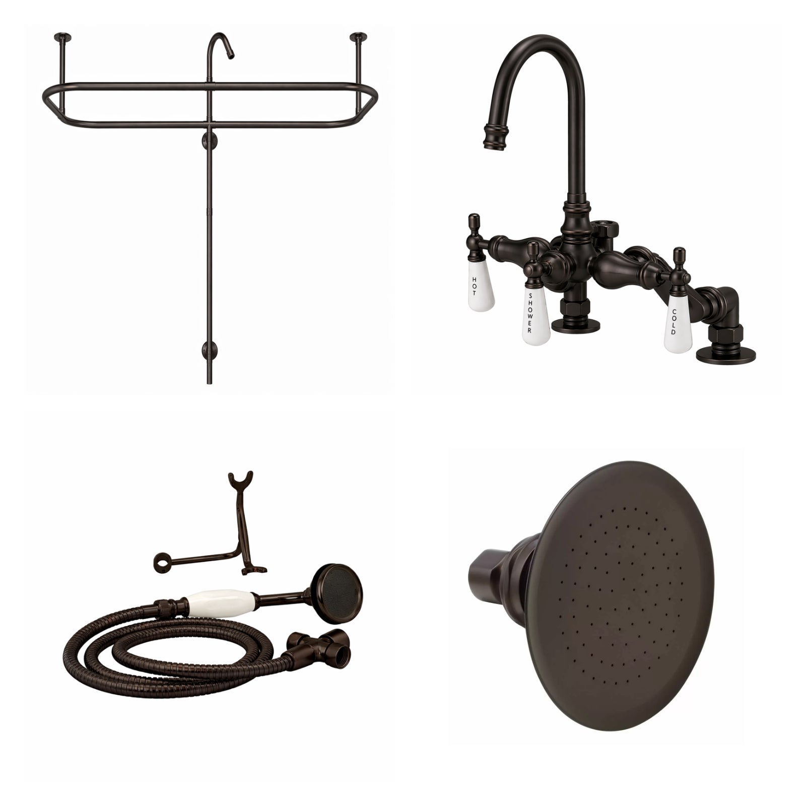 MAIDSTONE Side Deck Mount Shower Kit with Gooseneck Faucet