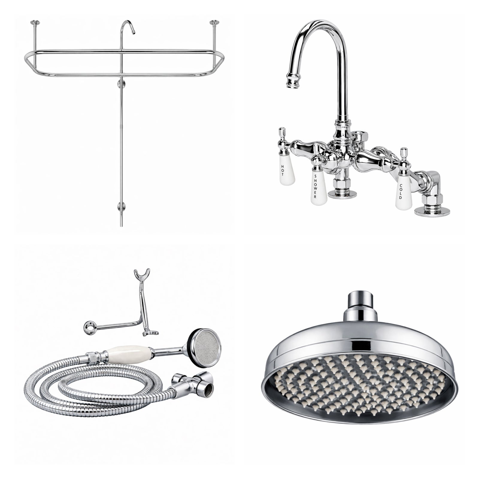 MAIDSTONE Side Deck Mount Shower Kit with Gooseneck Faucet