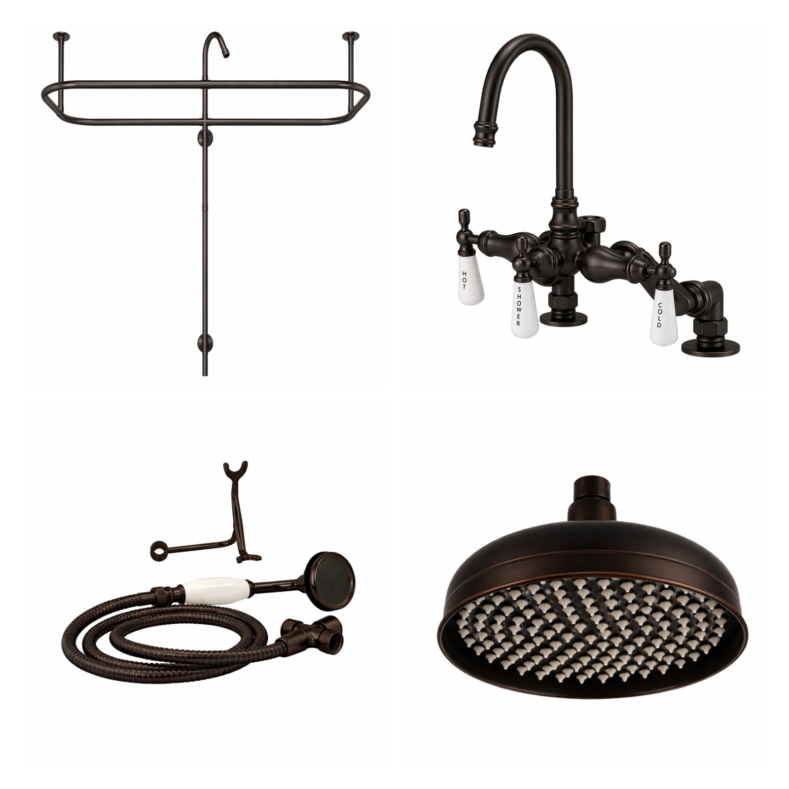 MAIDSTONE Side Deck Mount Shower Kit with Gooseneck Faucet