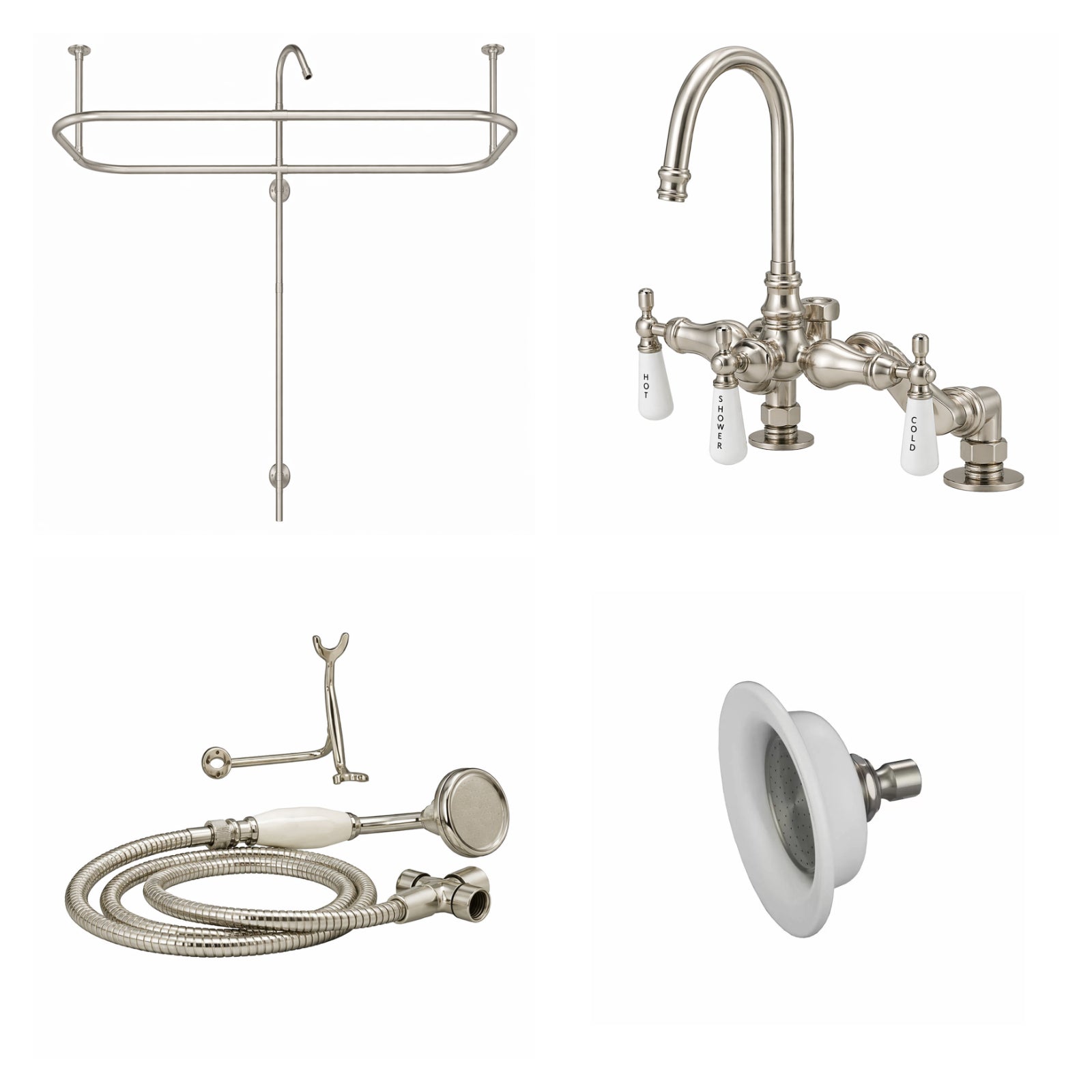 MAIDSTONE Side Deck Mount Shower Kit with Gooseneck Faucet