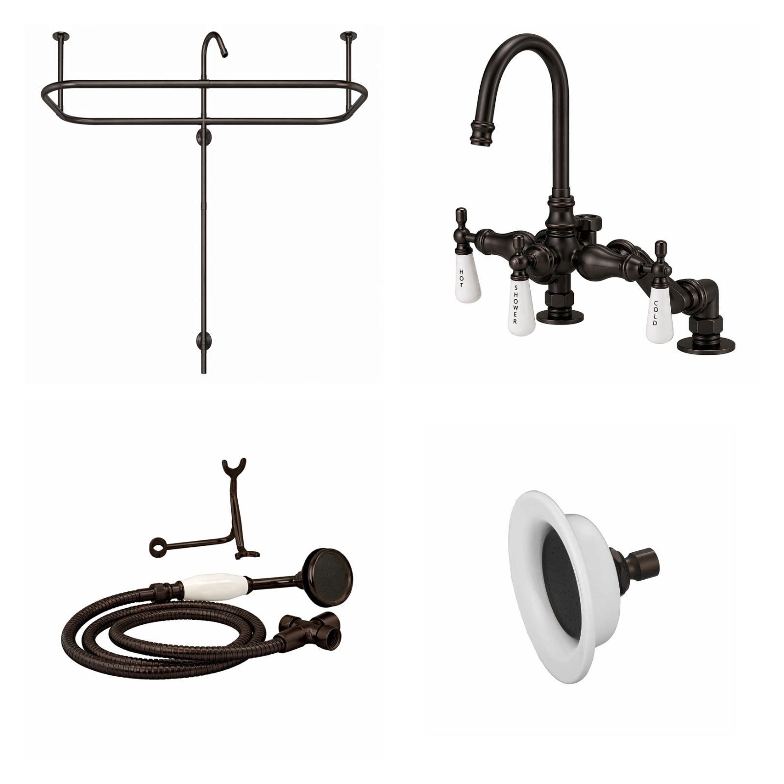 MAIDSTONE Side Deck Mount Shower Kit with Gooseneck Faucet