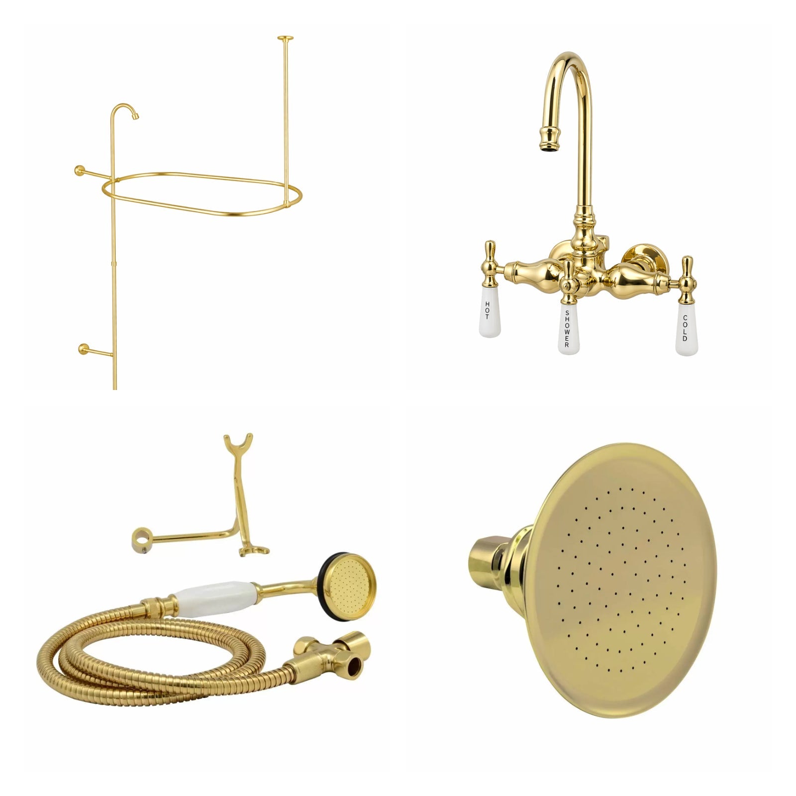 MAIDSTONE Tub Wall Mount Shower Kit with Gooseneck Faucet