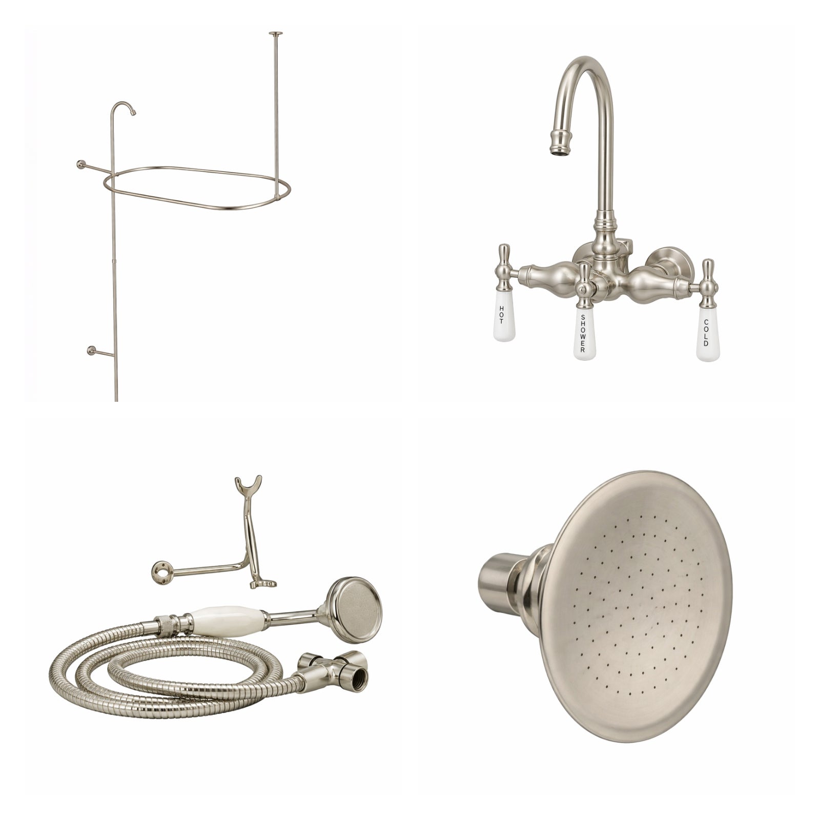 MAIDSTONE Tub Wall Mount Shower Kit with Gooseneck Faucet
