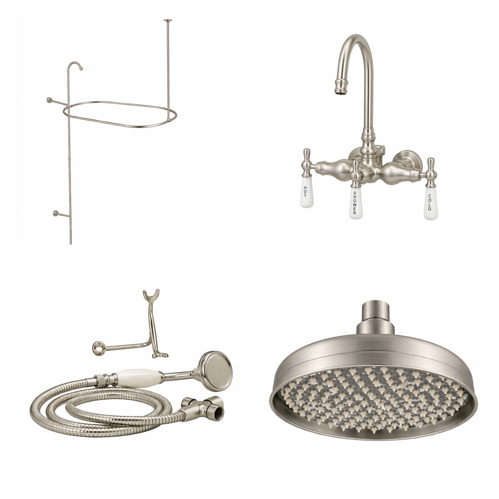 MAIDSTONE Tub Wall Mount Shower Kit with Gooseneck Faucet