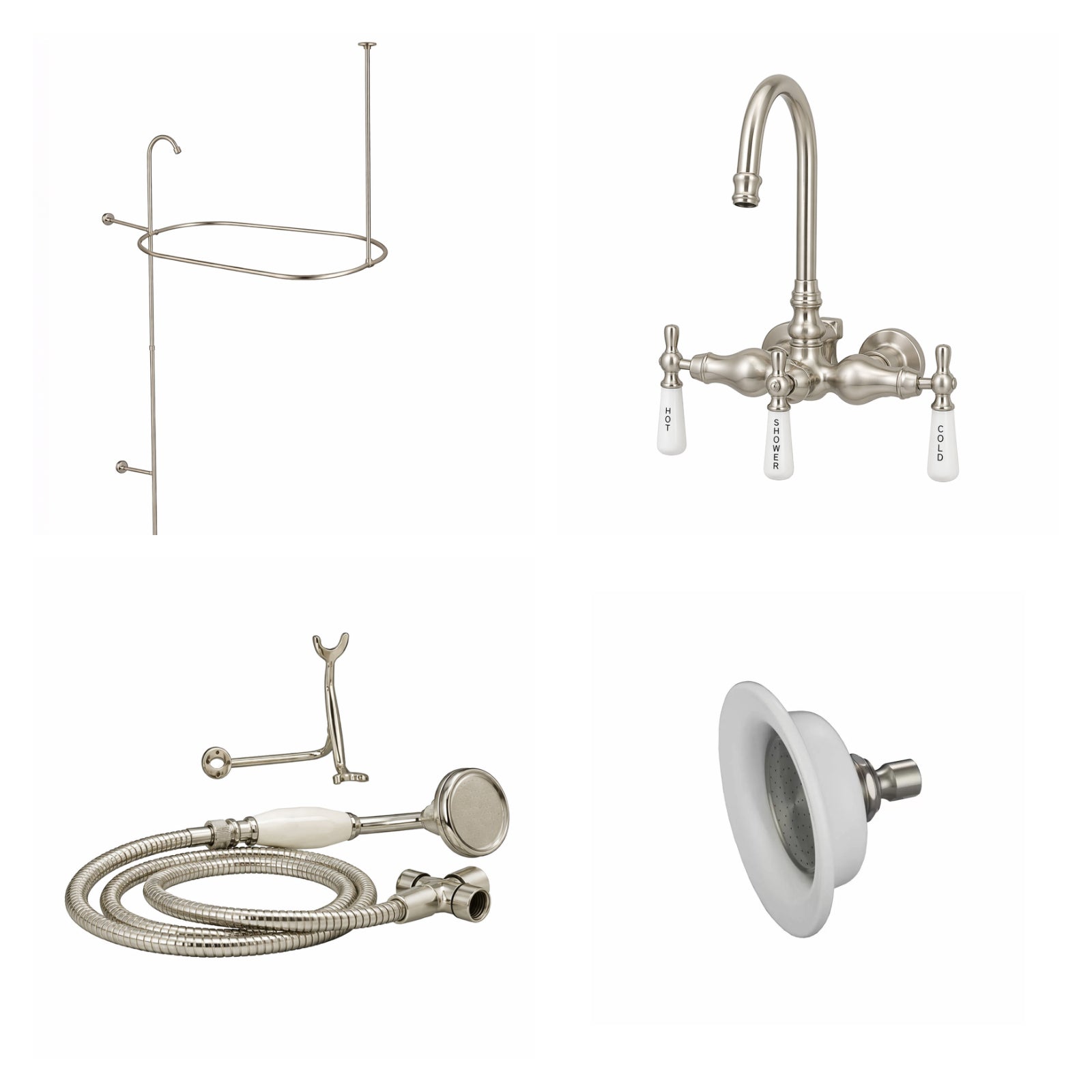 MAIDSTONE Tub Wall Mount Shower Kit with Gooseneck Faucet