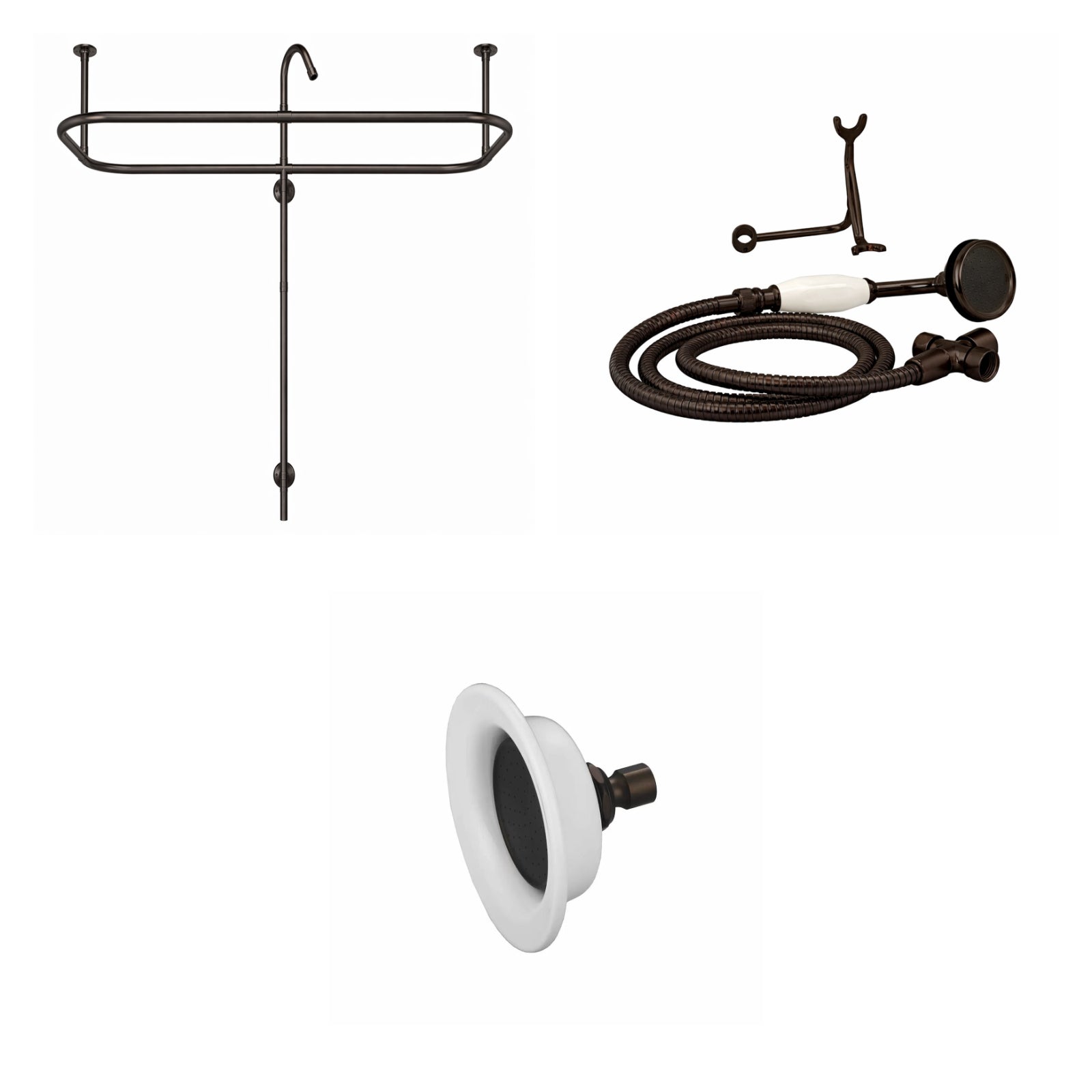 MAIDSTONE Clawfoot Tub End Mount Shower Conversion Kit