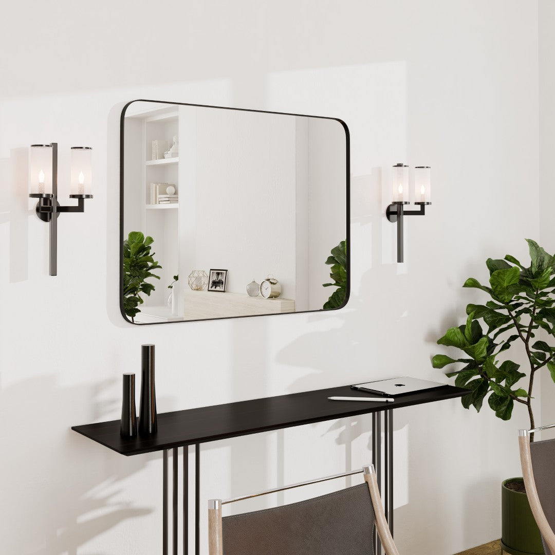 Eviva Harmony Black Metal Framed Mirror