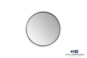24" Round Black Bathroom Mirror – Modern Circle Vanity Wall Mirror