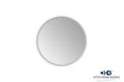 24" Round White Mirror