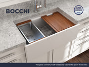 Contempo Step-Rim Apron Front Fireclay 30 in. Single Bowl Kitchen Sink with Integrated Work Station & Accessories 1344