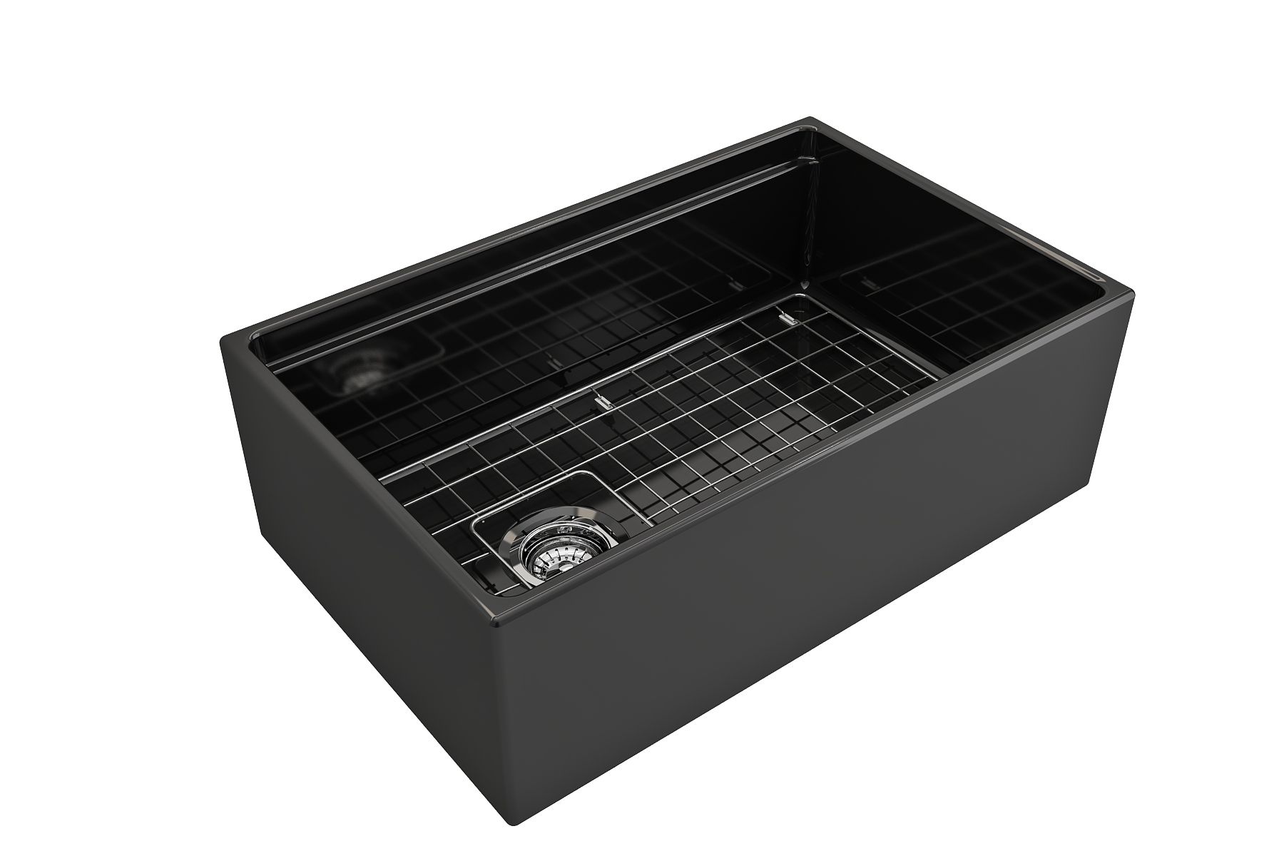 Contempo Step-Rim Apron Front Fireclay 30 in. Single Bowl Kitchen Sink with Integrated Work Station & Accessories 1344