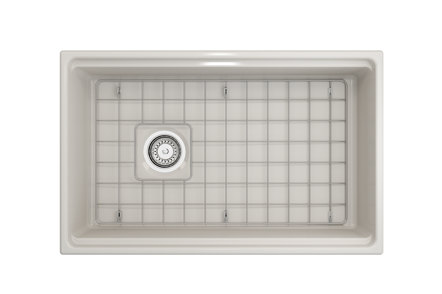 Contempo Step-Rim Apron Front Fireclay 30 in. Single Bowl Kitchen Sink with Integrated Work Station & Accessories 1344