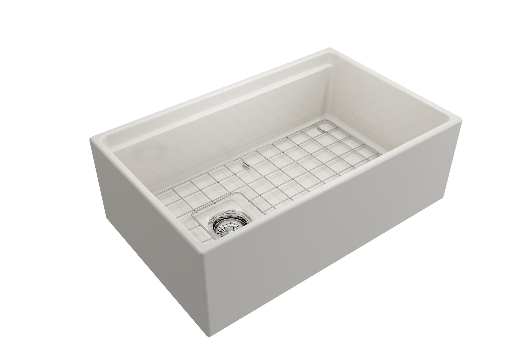 Contempo Step-Rim Apron Front Fireclay 30 in. Single Bowl Kitchen Sink with Integrated Work Station & Accessories 1344