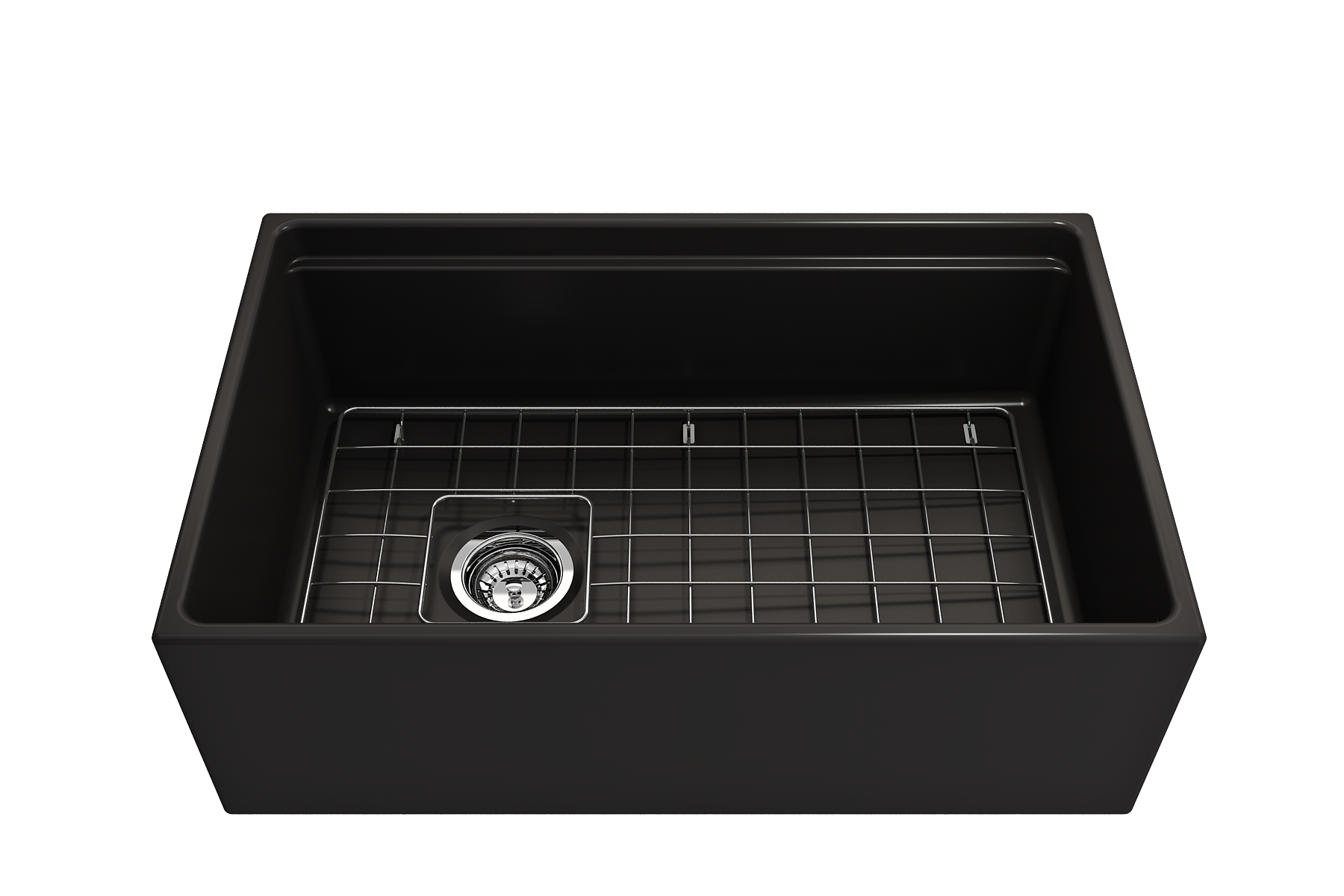 Contempo Step-Rim Apron Front Fireclay 30 in. Single Bowl Kitchen Sink with Integrated Work Station & Accessories 1344