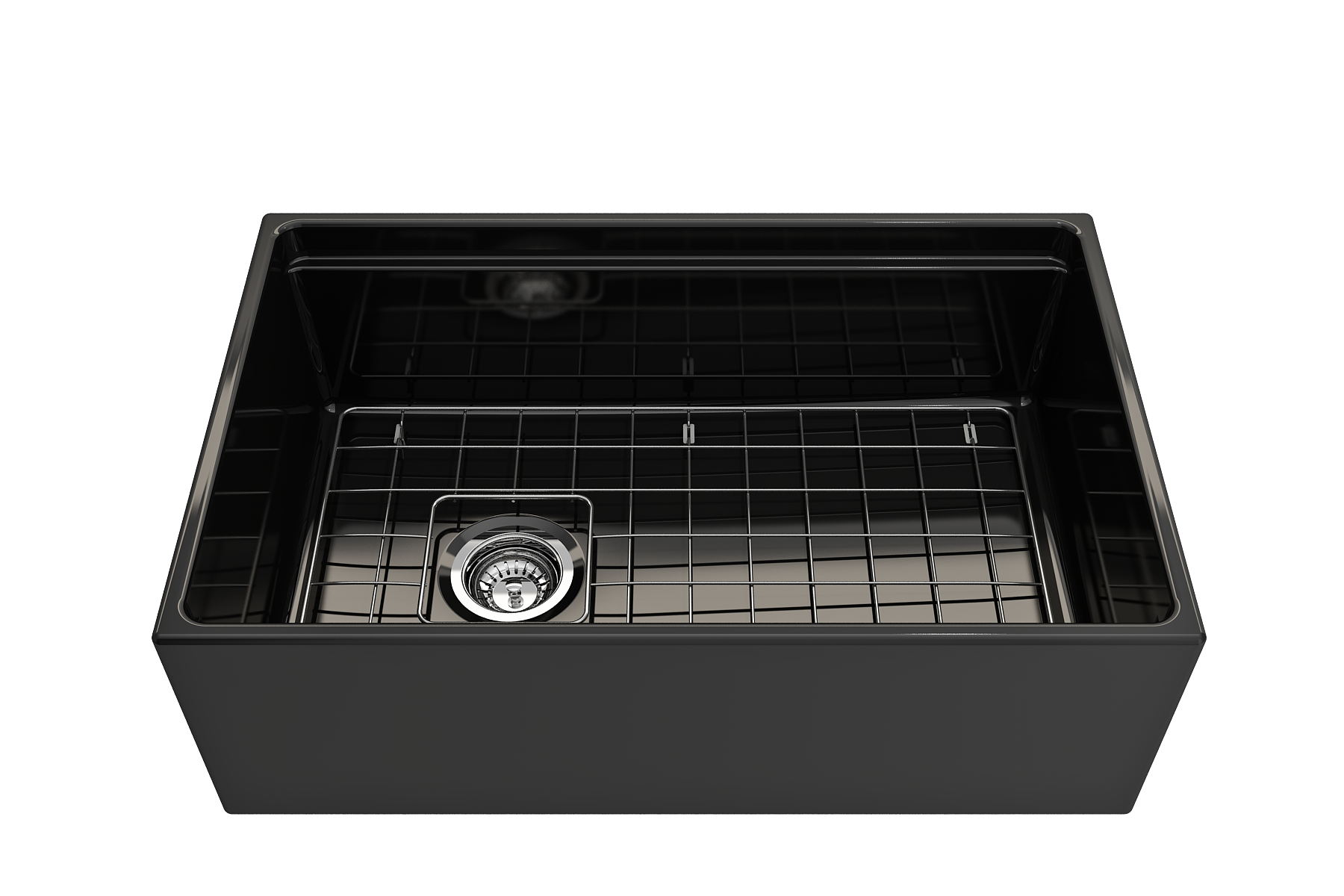 Contempo Step-Rim Apron Front Fireclay 30 in. Single Bowl Kitchen Sink with Integrated Work Station & Accessories 1344