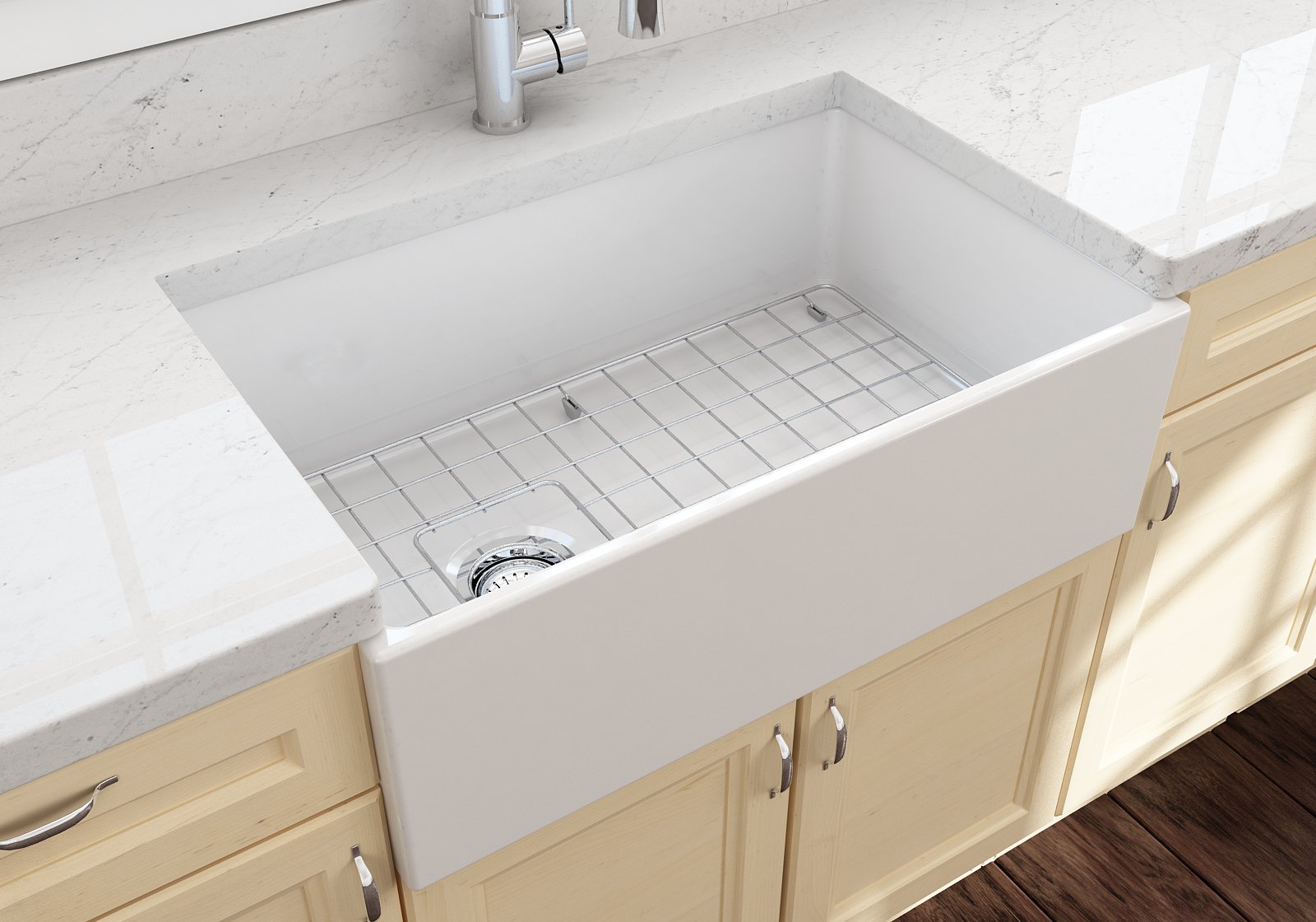 CONTEMPO 30 Farmhouse Apron Front Fireclay 30" Single Bowl Kitchen Sink
