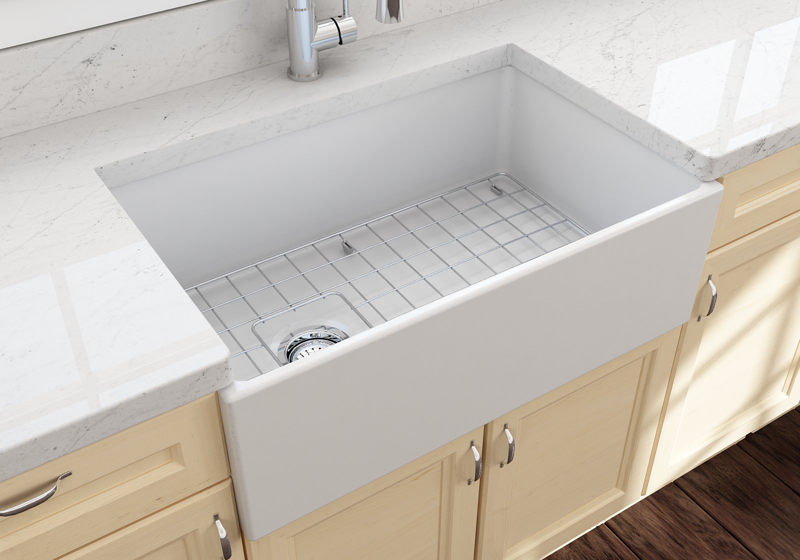 CONTEMPO 30 Farmhouse Apron Front Fireclay 30" Single Bowl Kitchen Sink