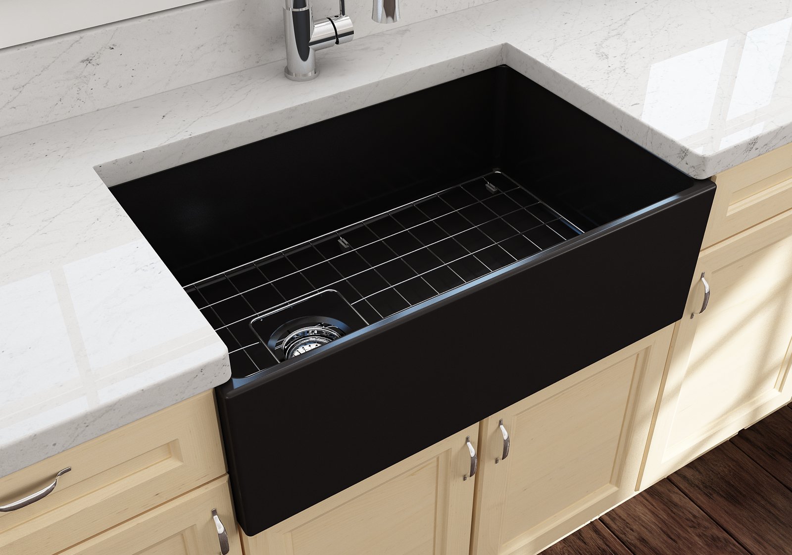 CONTEMPO 30 Farmhouse Apron Front Fireclay 30" Single Bowl Kitchen Sink
