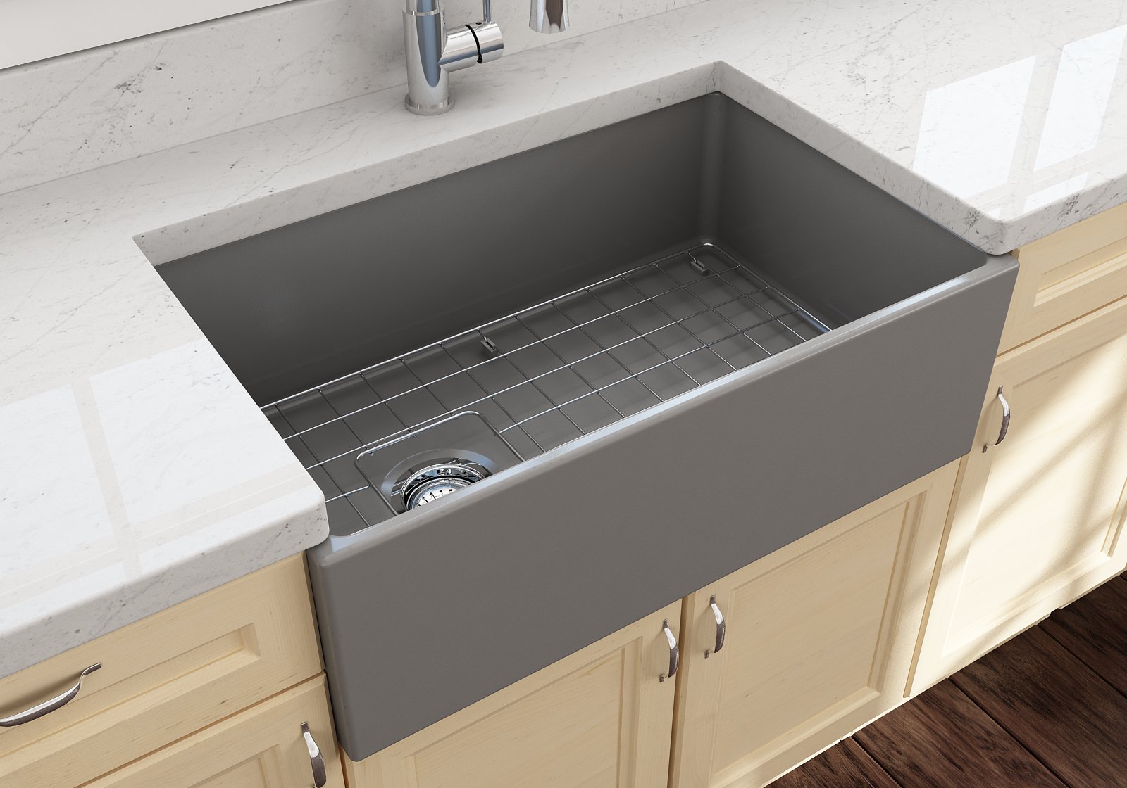 CONTEMPO 30 Farmhouse Apron Front Fireclay 30" Single Bowl Kitchen Sink