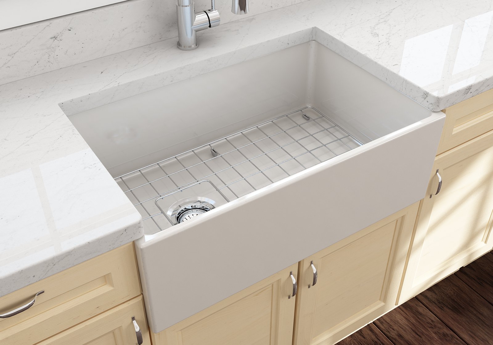 CONTEMPO 30 Farmhouse Apron Front Fireclay 30" Single Bowl Kitchen Sink