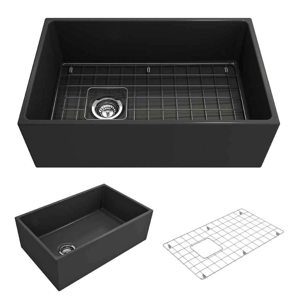 CONTEMPO 30 Farmhouse Apron Front Fireclay 30" Single Bowl Kitchen Sink