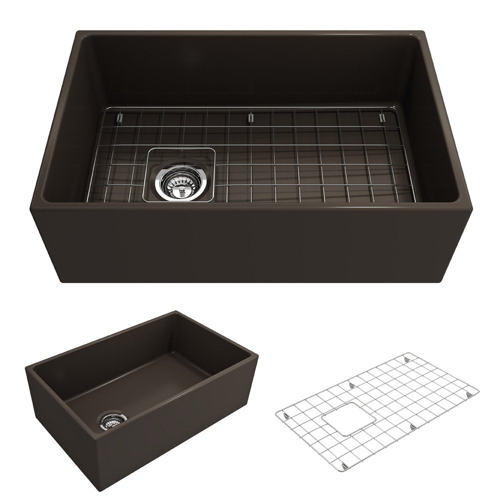 CONTEMPO 30 Farmhouse Apron Front Fireclay 30" Single Bowl Kitchen Sink