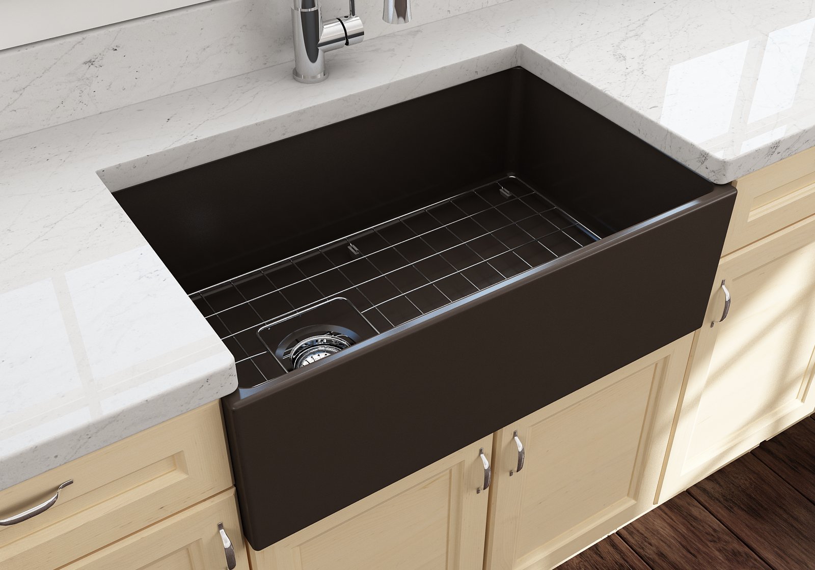 CONTEMPO 30 Farmhouse Apron Front Fireclay 30" Single Bowl Kitchen Sink