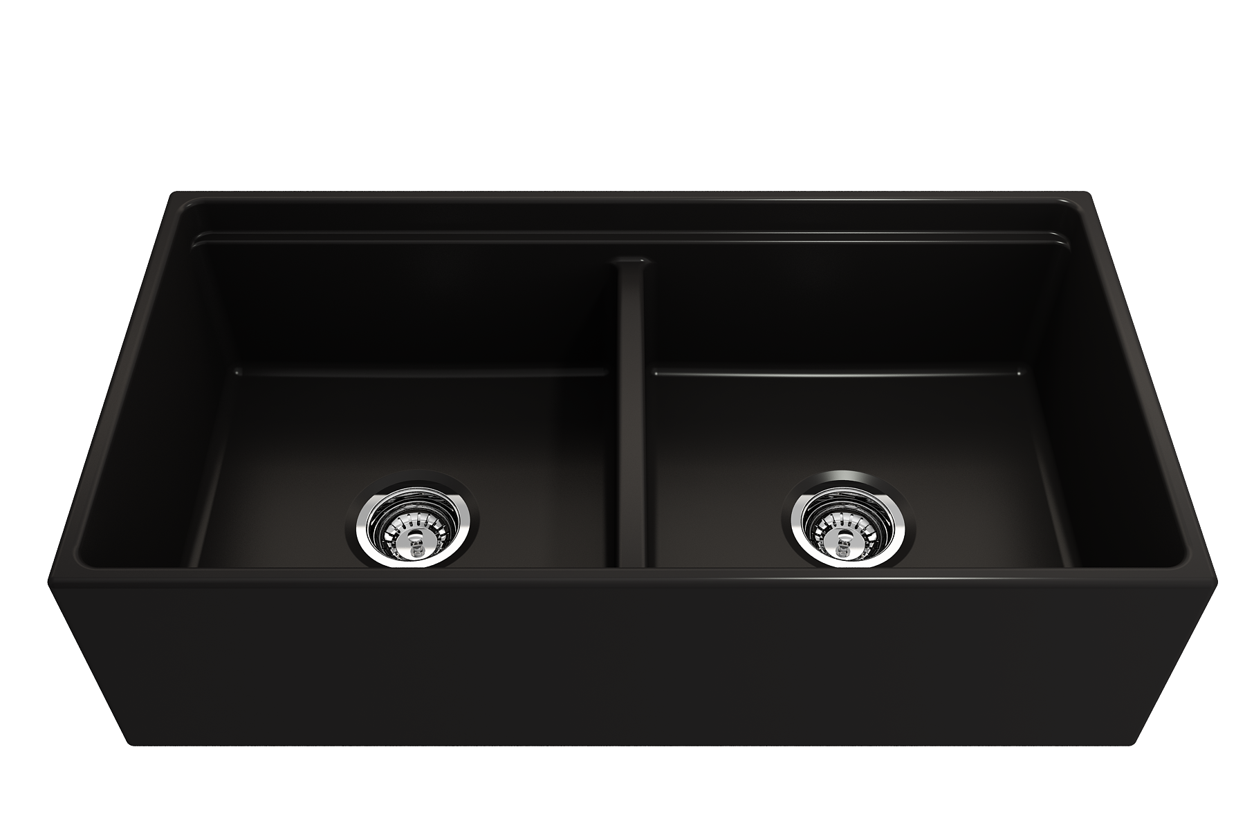 Contempo Step-Rim Apron Front Fireclay 36 in. Double Bowl Kitchen Sink with Integrated Work Station & Accessories 1348