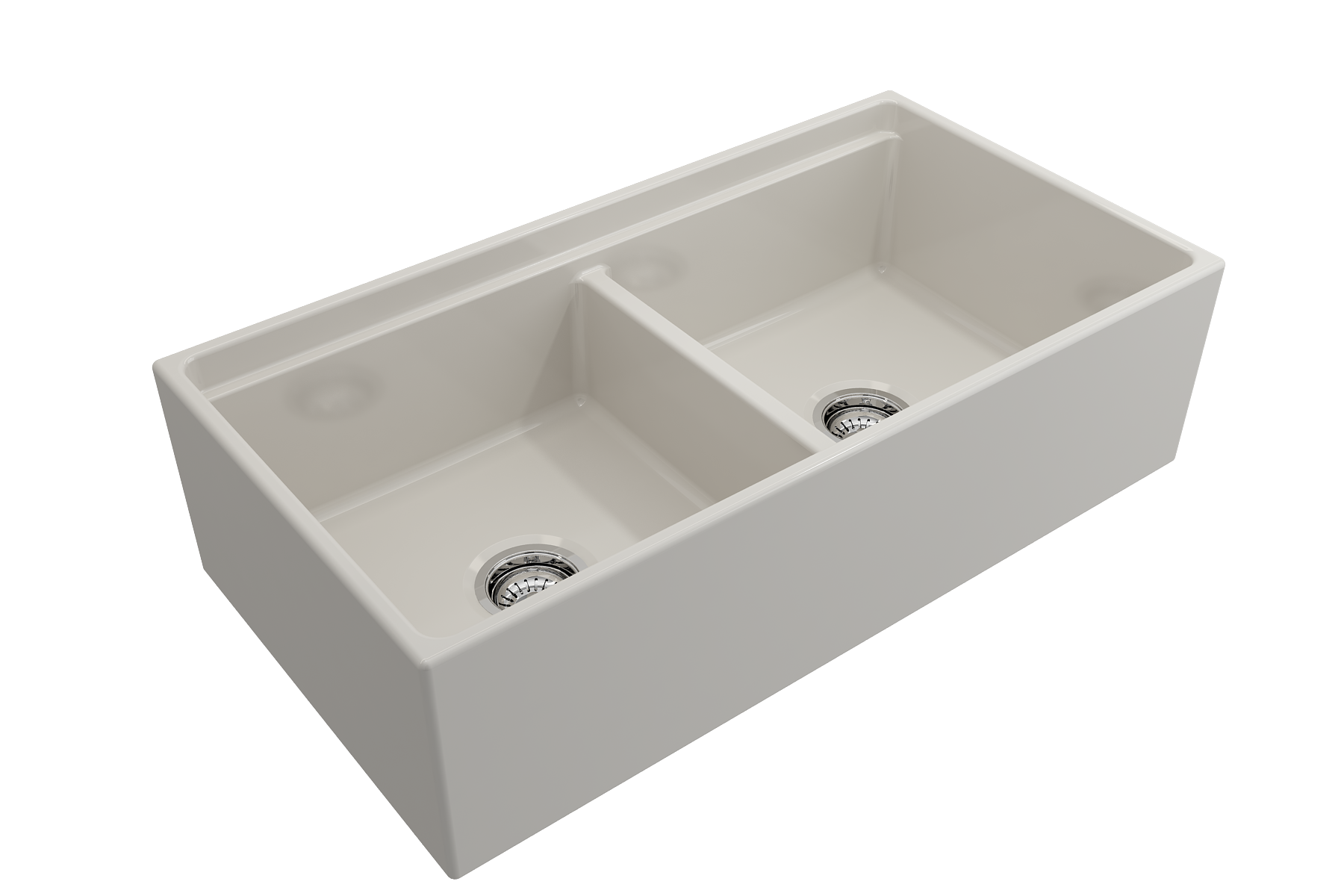 Contempo Step-Rim Apron Front Fireclay 36 in. Double Bowl Kitchen Sink with Integrated Work Station & Accessories 1348