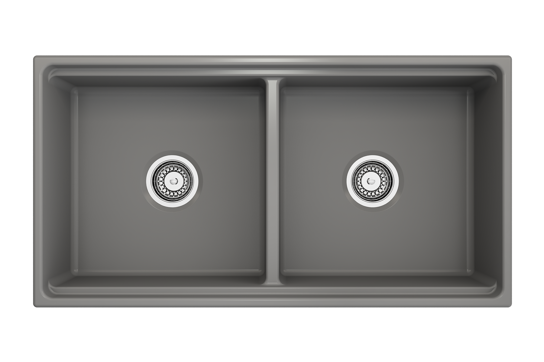 Contempo Step-Rim Apron Front Fireclay 36 in. Double Bowl Kitchen Sink with Integrated Work Station & Accessories 1348