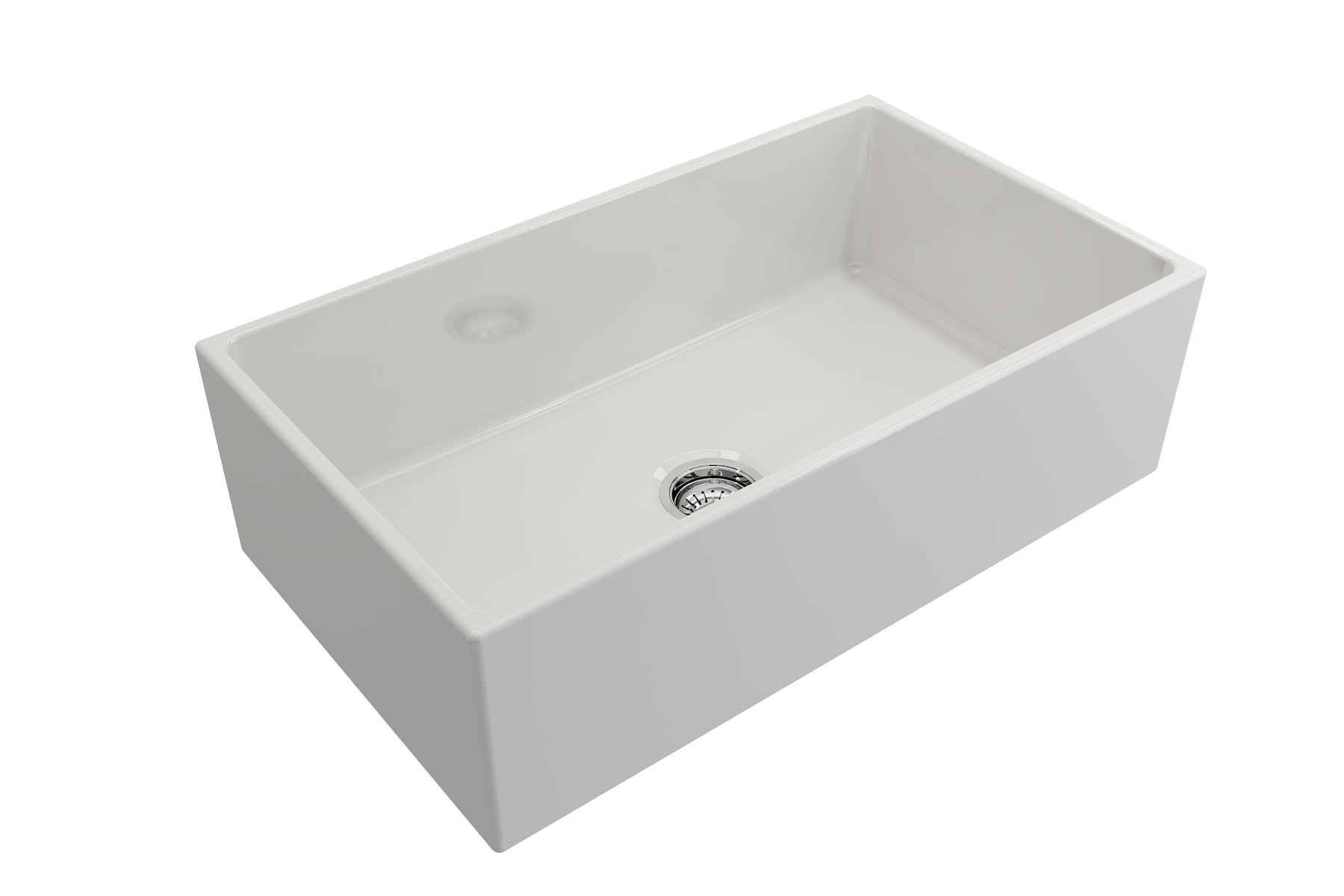 Contempo Apron Front Fireclay 33 in. Single Bowl Kitchen Sink with Protective Bottom Grid and Strainer 1352