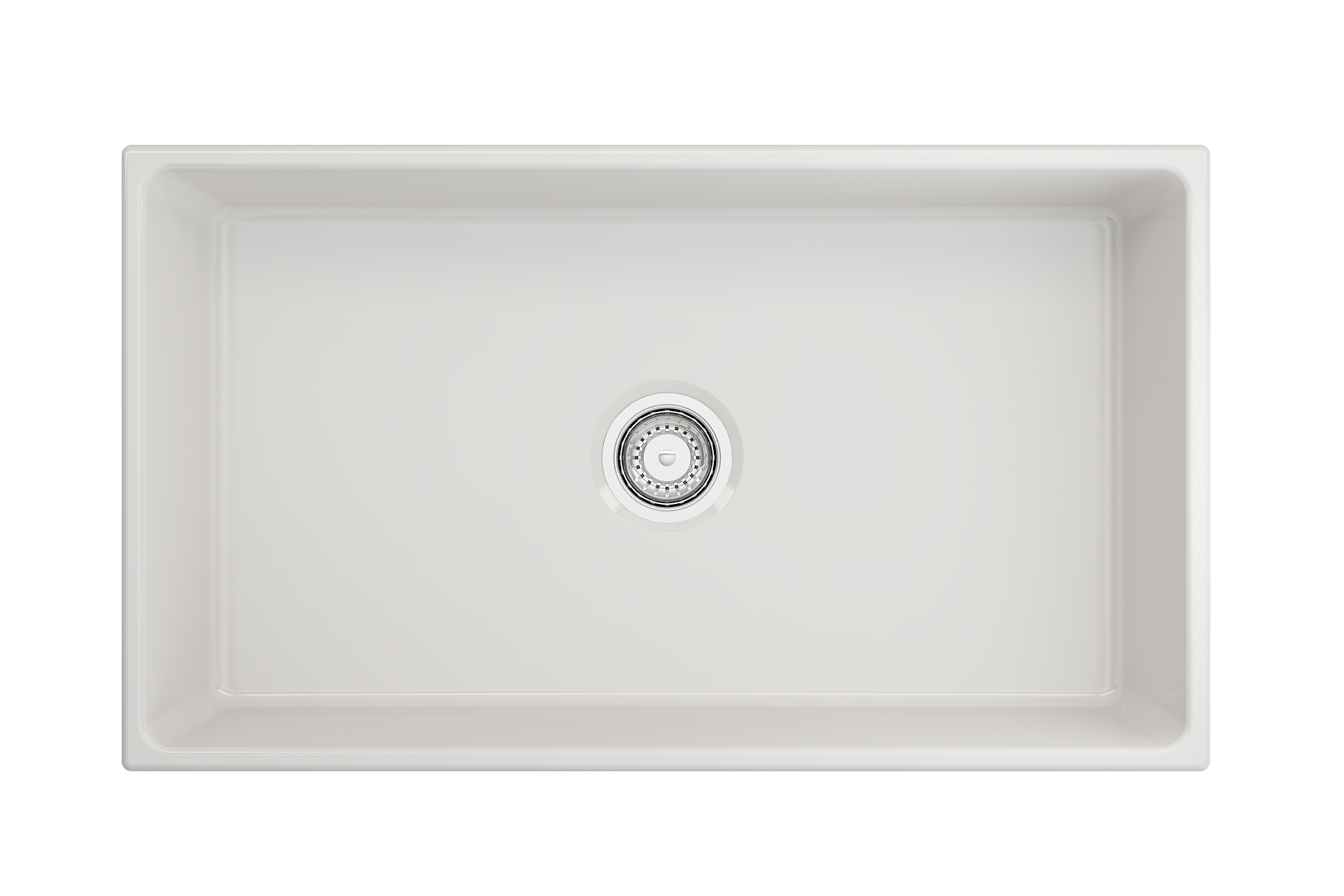 Contempo Apron Front Fireclay 33 in. Single Bowl Kitchen Sink with Protective Bottom Grid and Strainer 1352