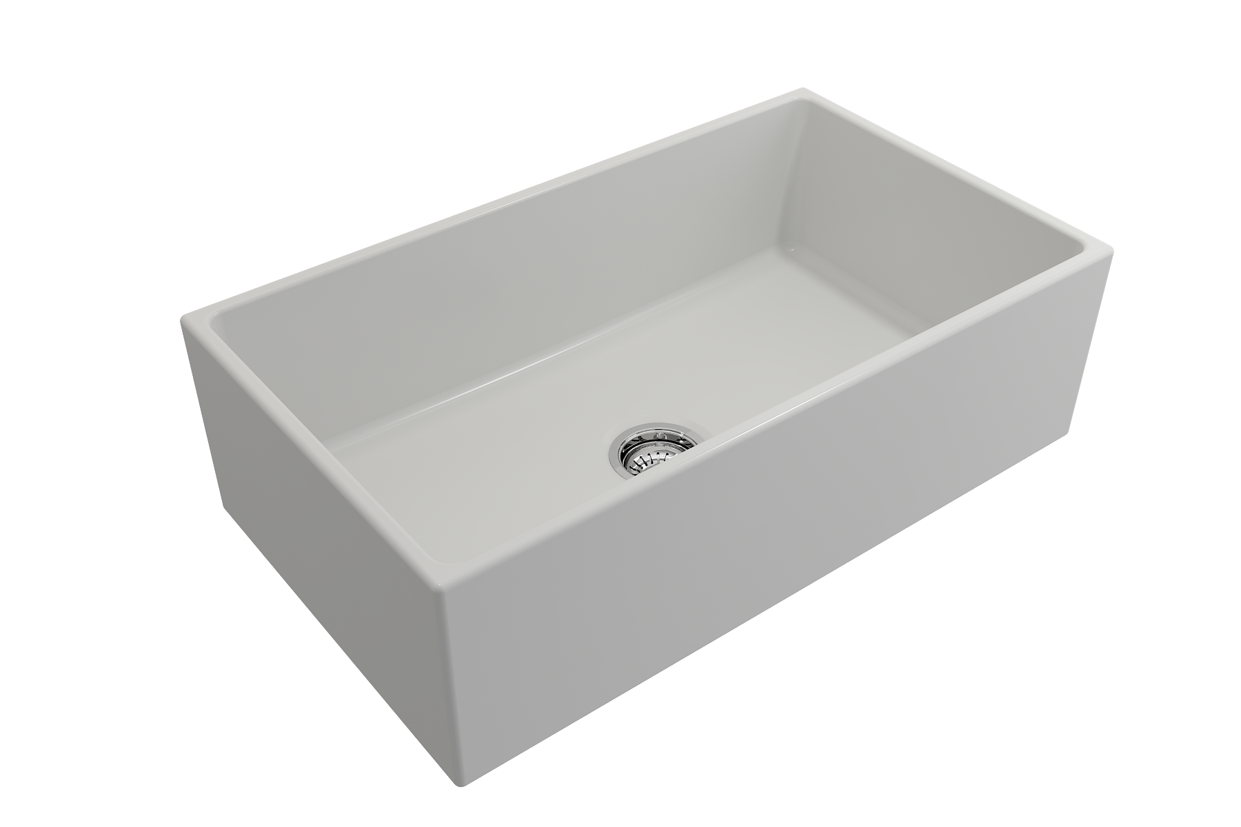 Contempo Apron Front Fireclay 33 in. Single Bowl Kitchen Sink with Protective Bottom Grid and Strainer 1352