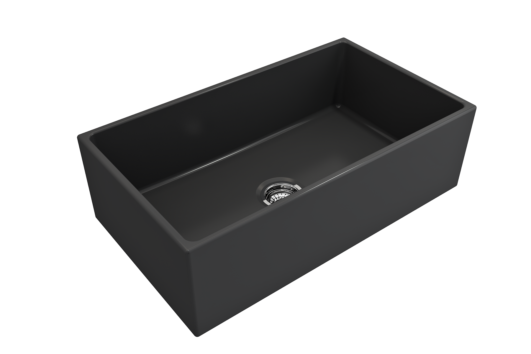 Contempo Apron Front Fireclay 33 in. Single Bowl Kitchen Sink with Protective Bottom Grid and Strainer 1352