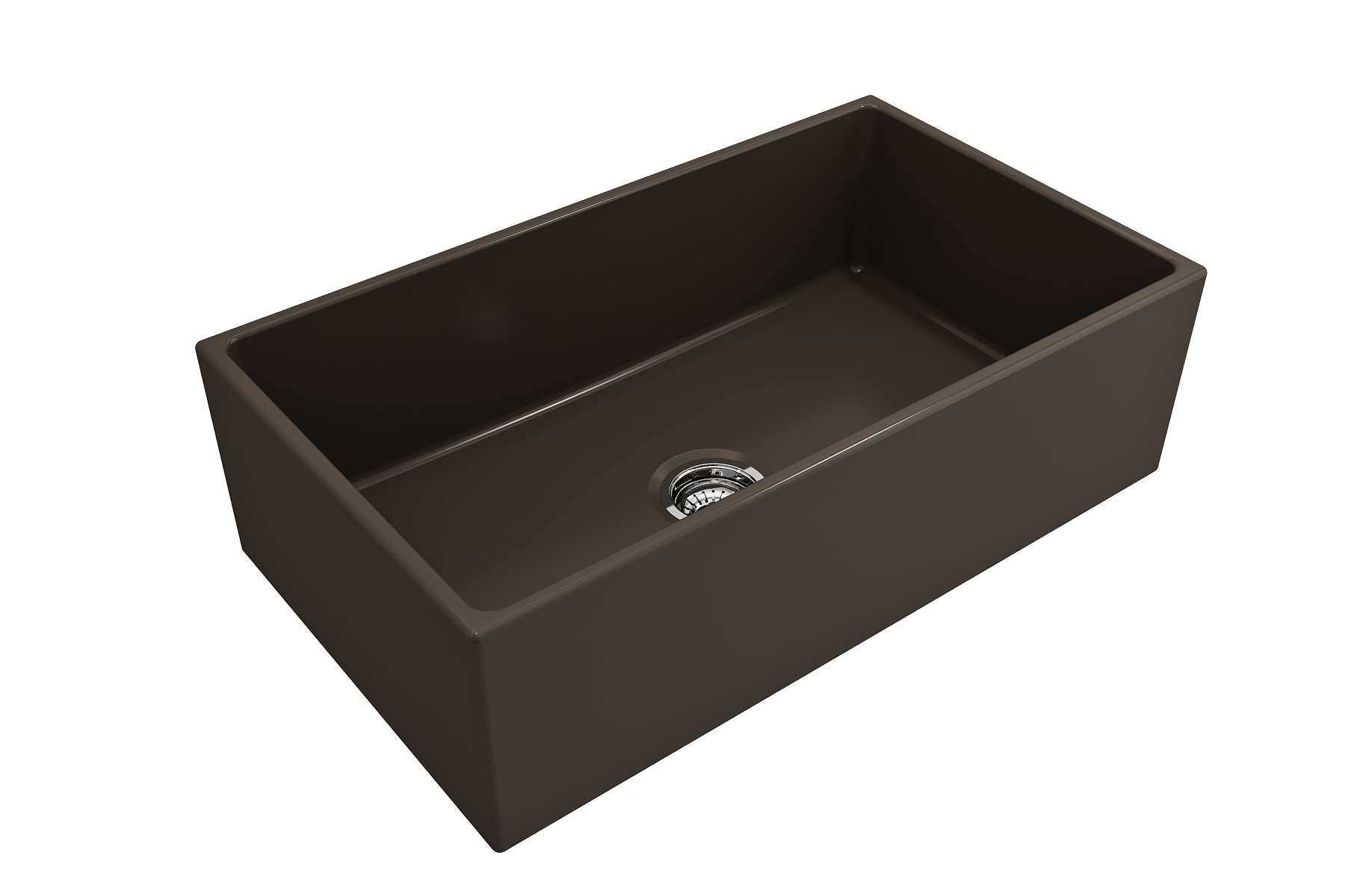 Contempo Apron Front Fireclay 33 in. Single Bowl Kitchen Sink with Protective Bottom Grid and Strainer 1352