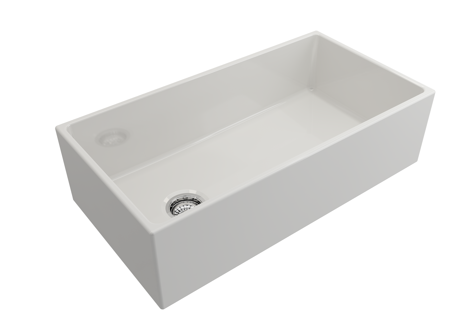 Contempo Apron Front Fireclay 36 in. Single Bowl Kitchen Sink with Protective Bottom Grid and Strainer 1354