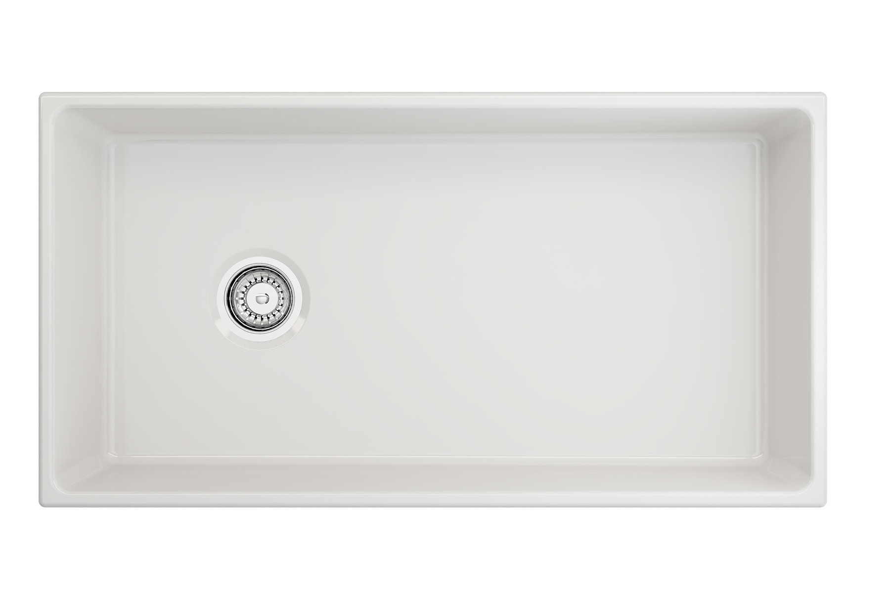 Contempo Apron Front Fireclay 36 in. Single Bowl Kitchen Sink with Protective Bottom Grid and Strainer 1354
