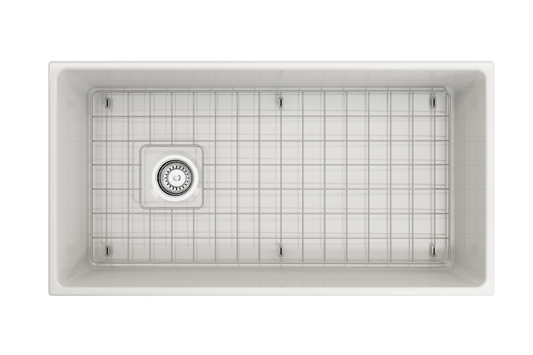 Contempo Apron Front Fireclay 36 in. Single Bowl Kitchen Sink with Protective Bottom Grid and Strainer 1354