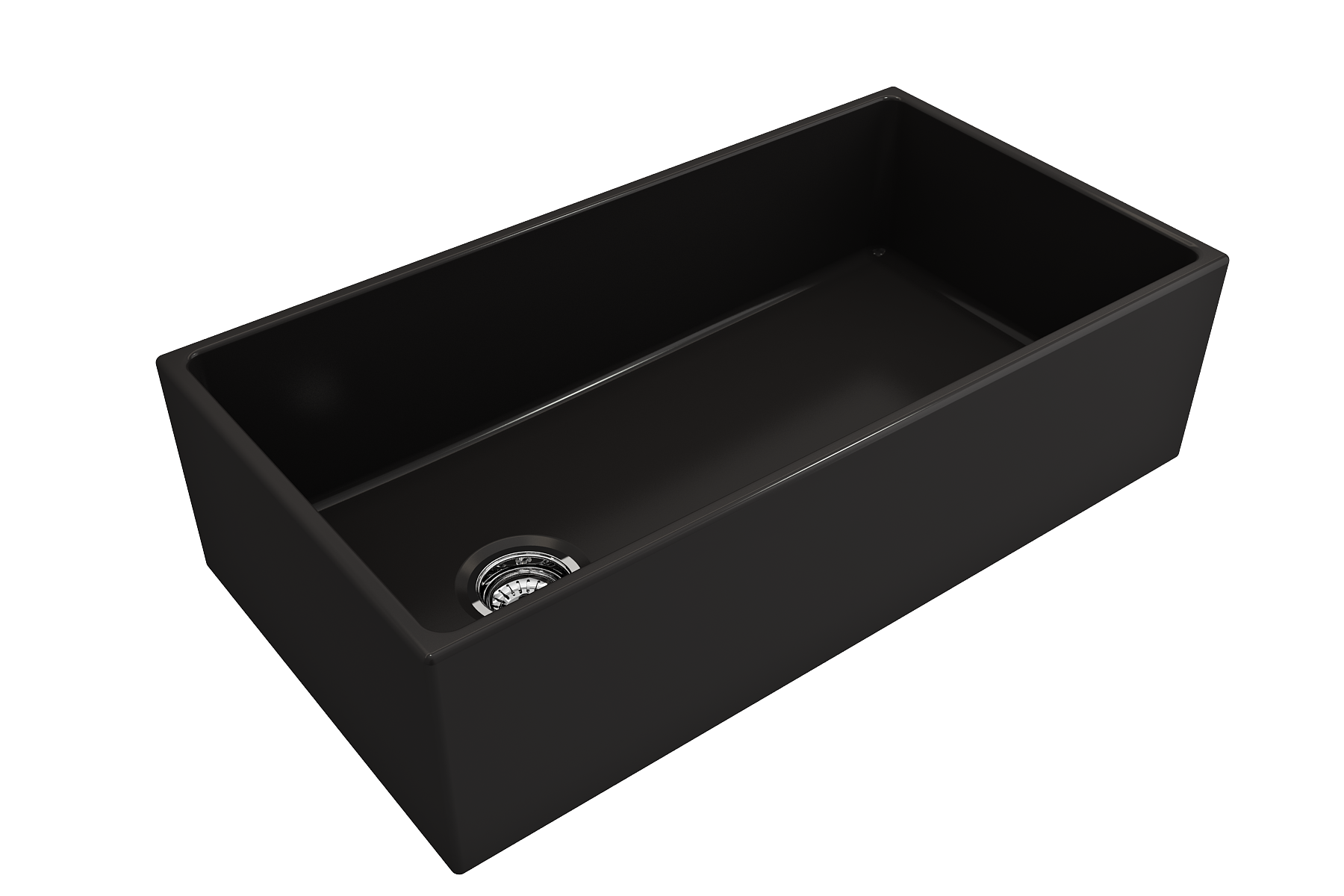 Contempo Apron Front Fireclay 36 in. Single Bowl Kitchen Sink with Protective Bottom Grid and Strainer 1354