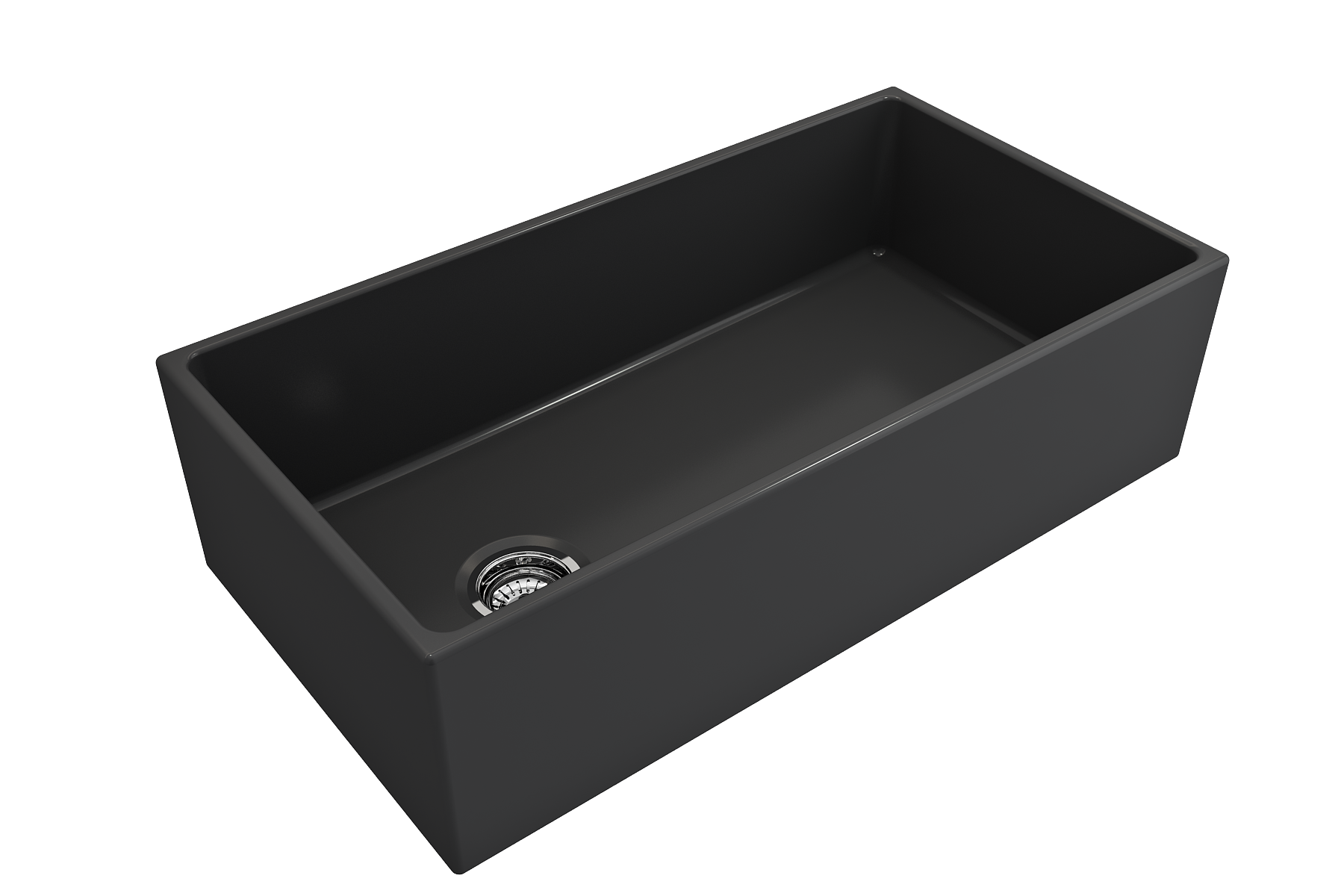 Contempo Apron Front Fireclay 36 in. Single Bowl Kitchen Sink with Protective Bottom Grid and Strainer 1354