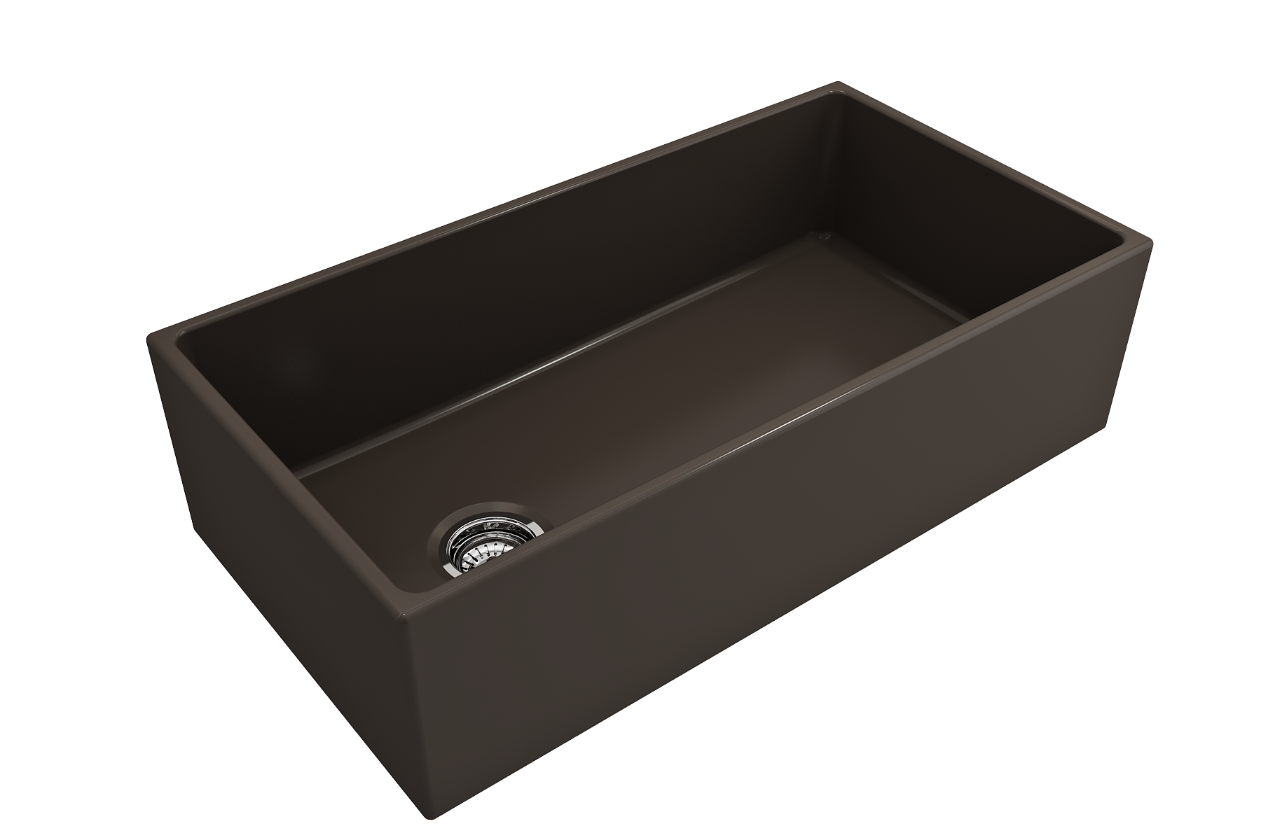 Contempo Apron Front Fireclay 36 in. Single Bowl Kitchen Sink with Protective Bottom Grid and Strainer 1354