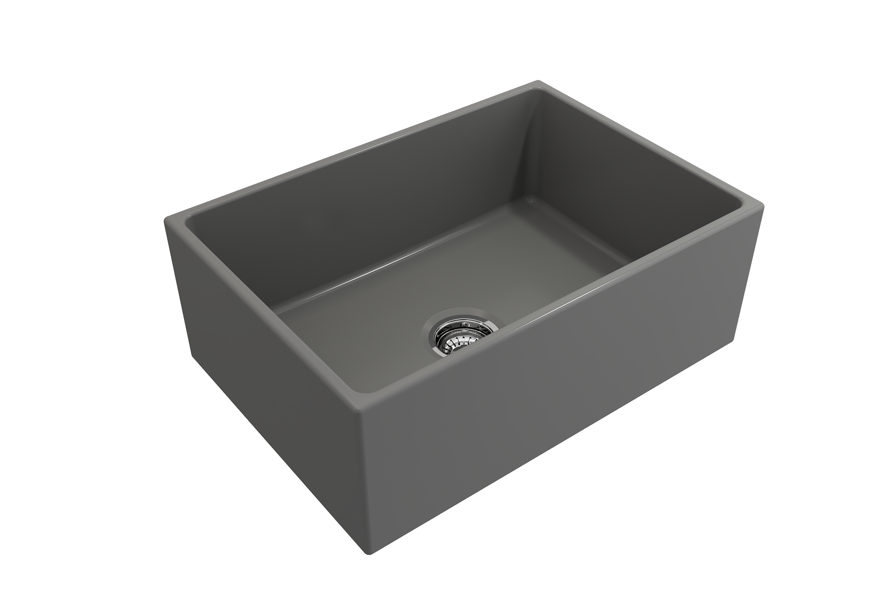 Contempo Apron Front Fireclay 27 in. Single Bowl Kitchen Sink with Protective Bottom Grid and Strainer 1356