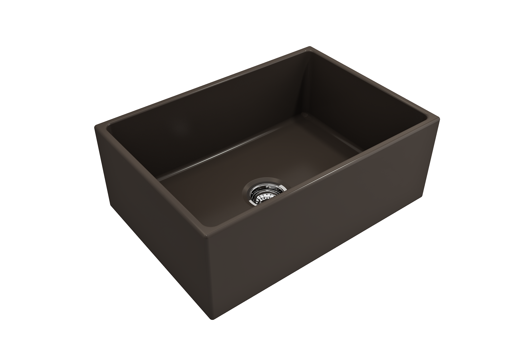 Contempo Apron Front Fireclay 27 in. Single Bowl Kitchen Sink with Protective Bottom Grid and Strainer 1356